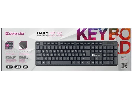 Клавиатура проводная Defender Daily HB-162 RU черный